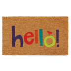  Home & More 1.42 W X 2.42 L Multi-color Colorful Hello Coir Door Mat