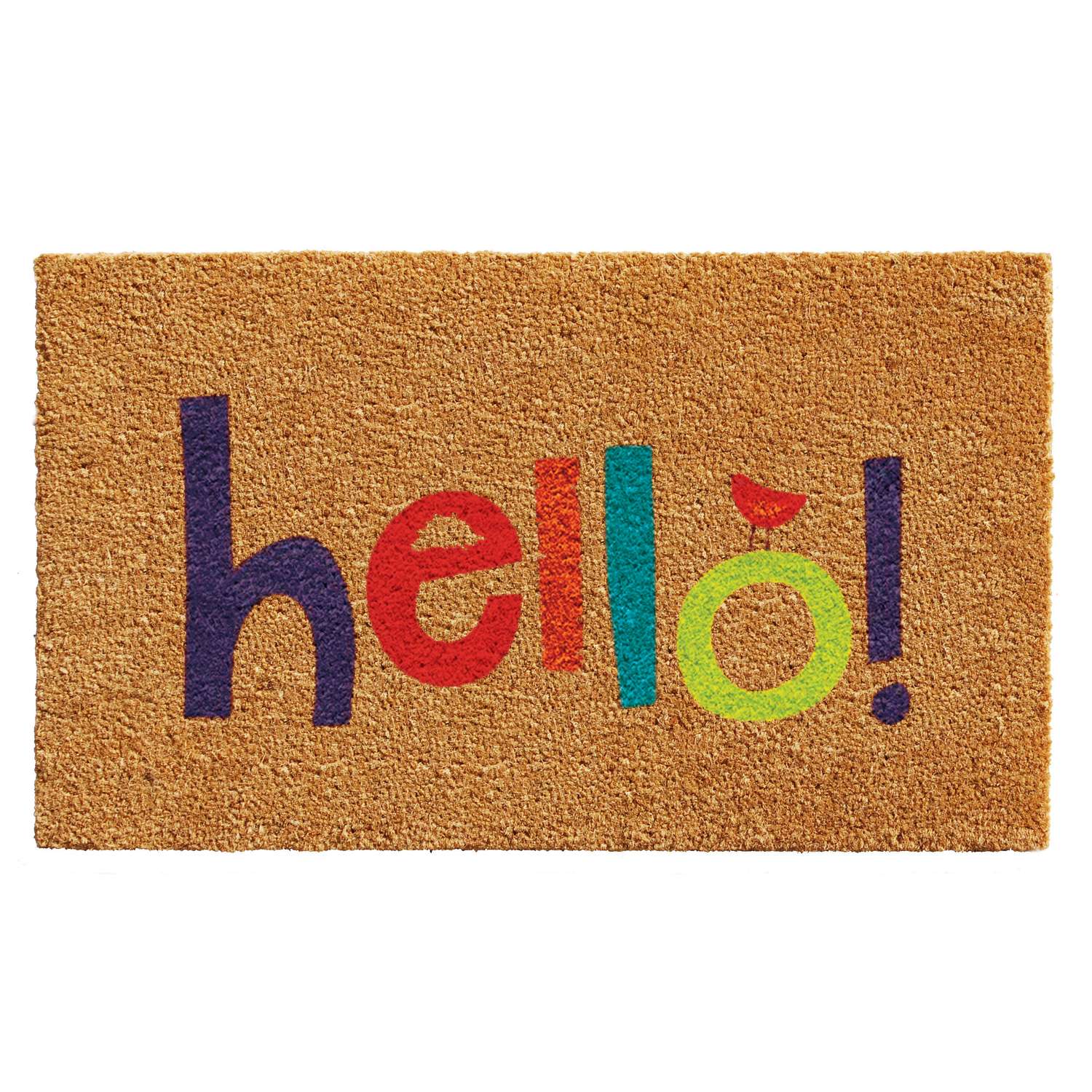  Home & More 1.42 W X 2.42 L Multi-color Colorful Hello Coir Door Mat