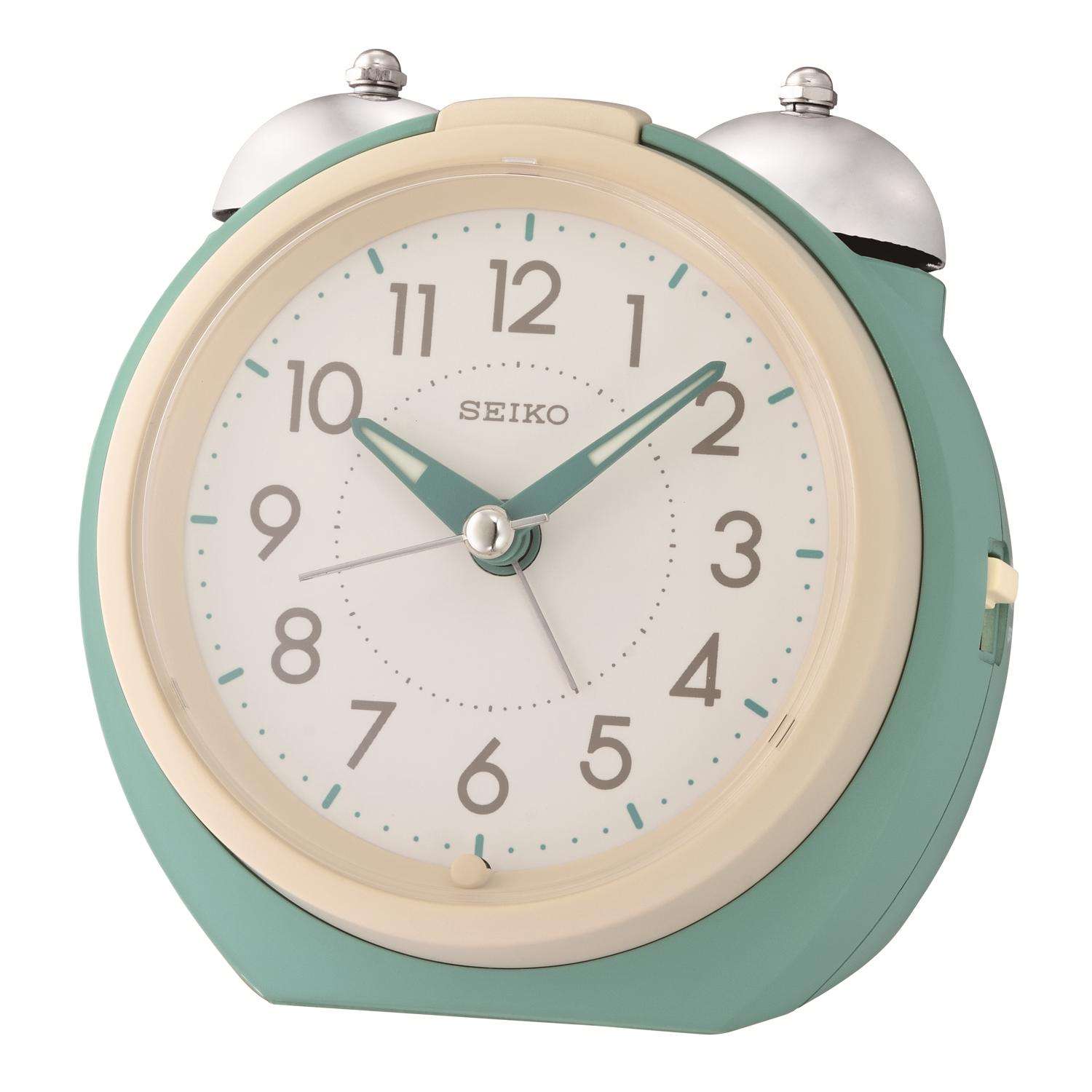  Seiko 4.41 In. Blue Alarm Clock Analog Battery Operated