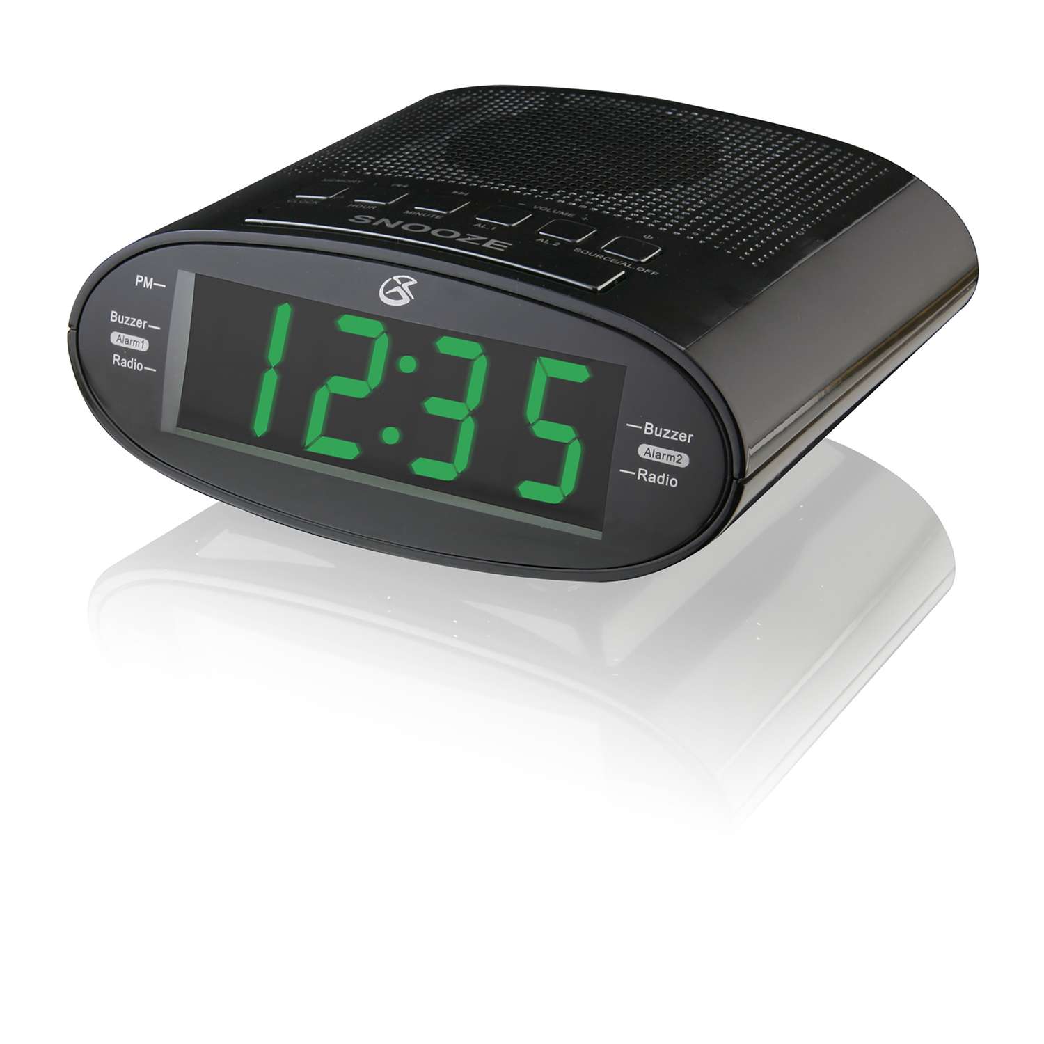  GPX 6.06 In. Black AM/FM Clock Radio Digital Plug-In