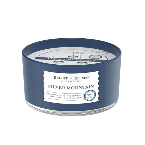  Candle-Lite Rugged & Refined White Silver Mountain Scent Candle 16.25 Oz