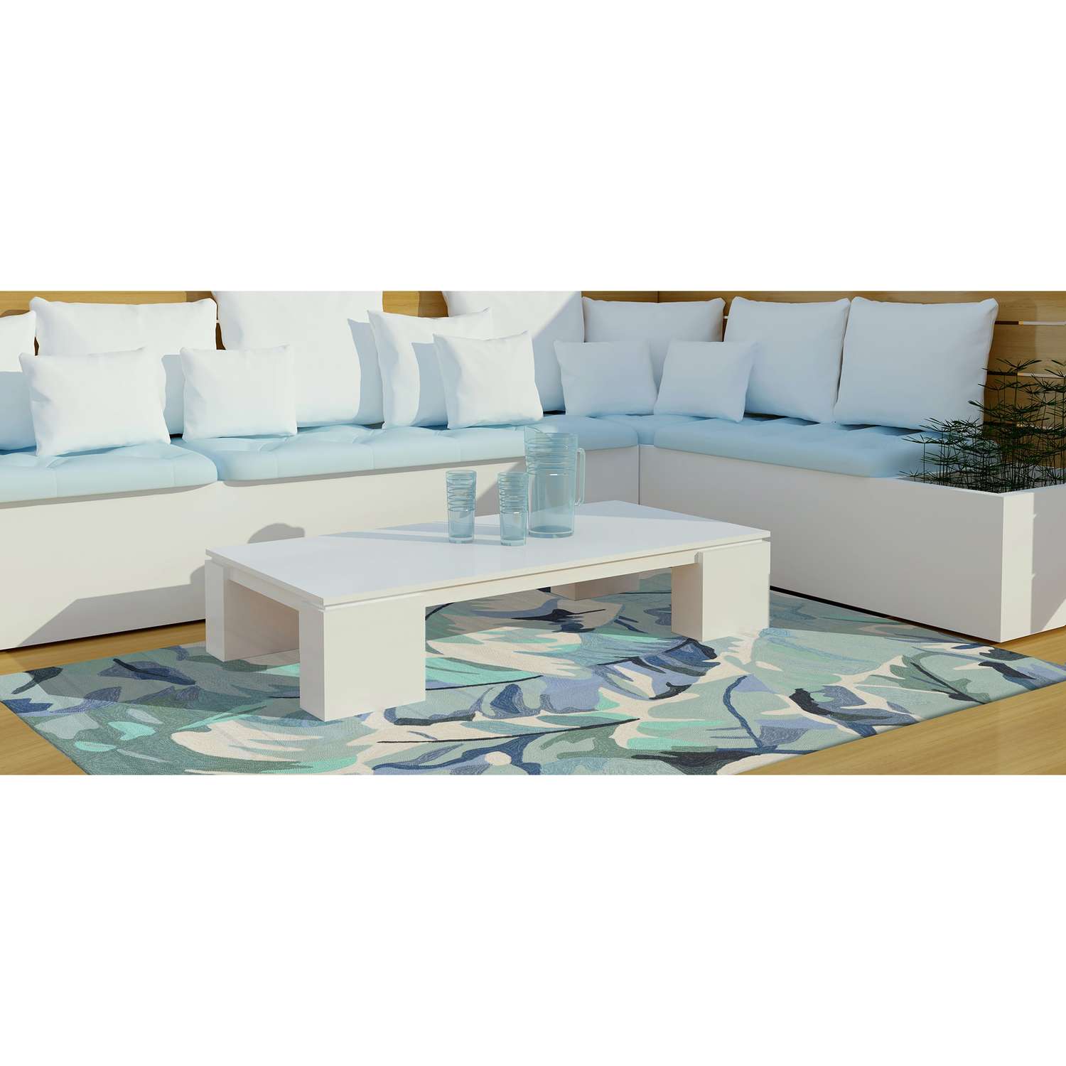 Liora Manne Capri 7.5 Ft. W X 9.5 Ft. L Blue Casual Polyester Accent Rug