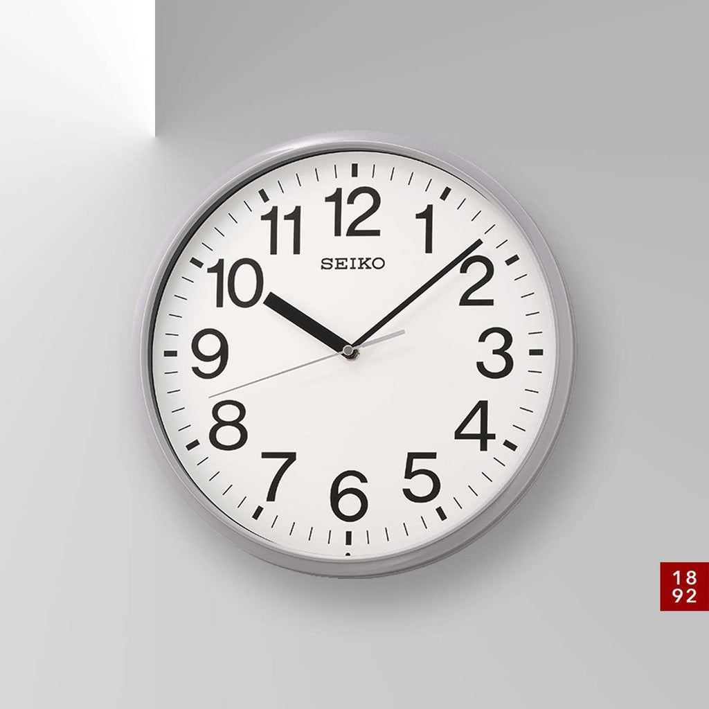  Seiko 12 In. L X 1.81 In. W Indoor Classic Analog Wall Clock Glass/Plastic Gray