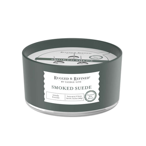  Candle-Lite Rugged & Refined White Smoked Suede Scent Candle 16.25 Oz