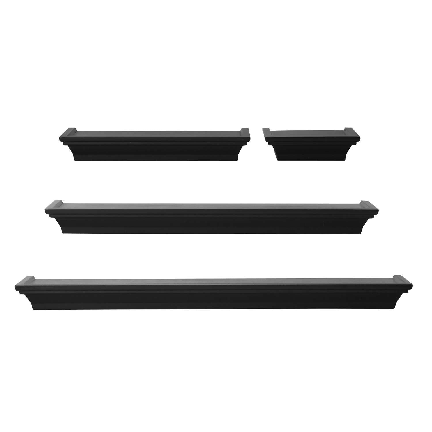 Melannco 5.12 In. H X 24.61 In. W X 4.33 In. L Black Wood Ledge Shelf Set