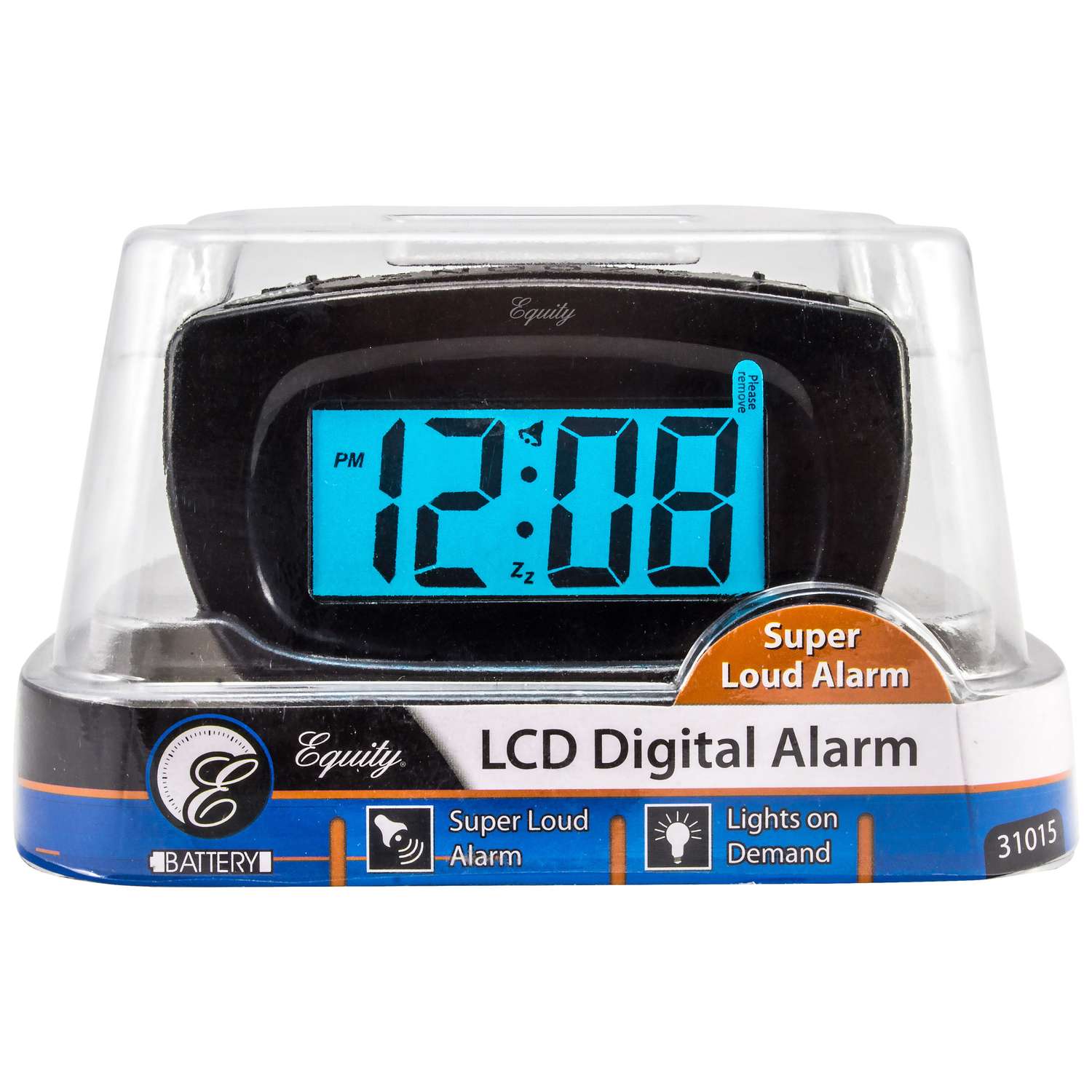  La Crosse Technology Equity 3 In. Black Alarm Clock LCD Battery Operated