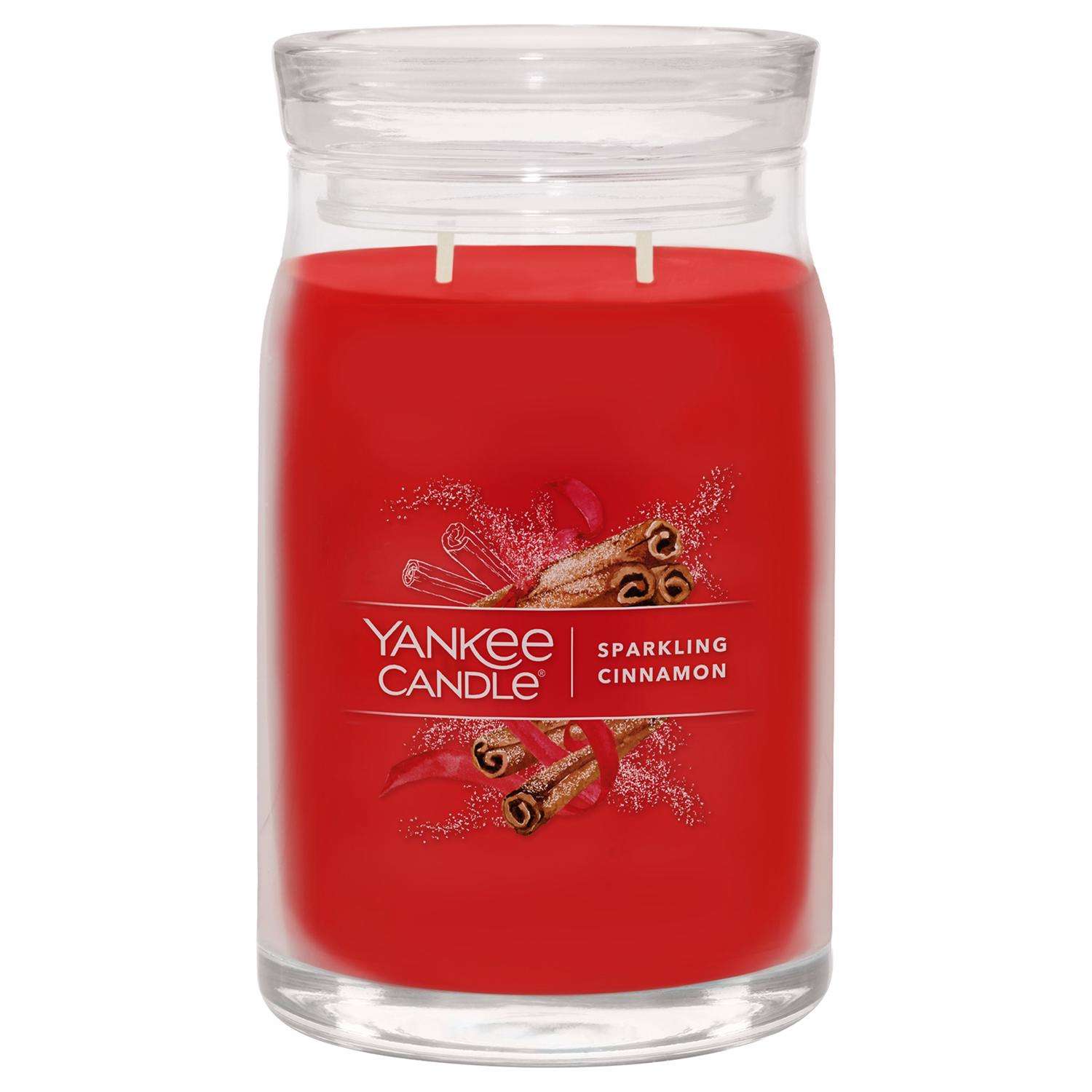  Yankee Candle Signature Red Sparkling Cinnamon Scent Candle Jar 20 Oz