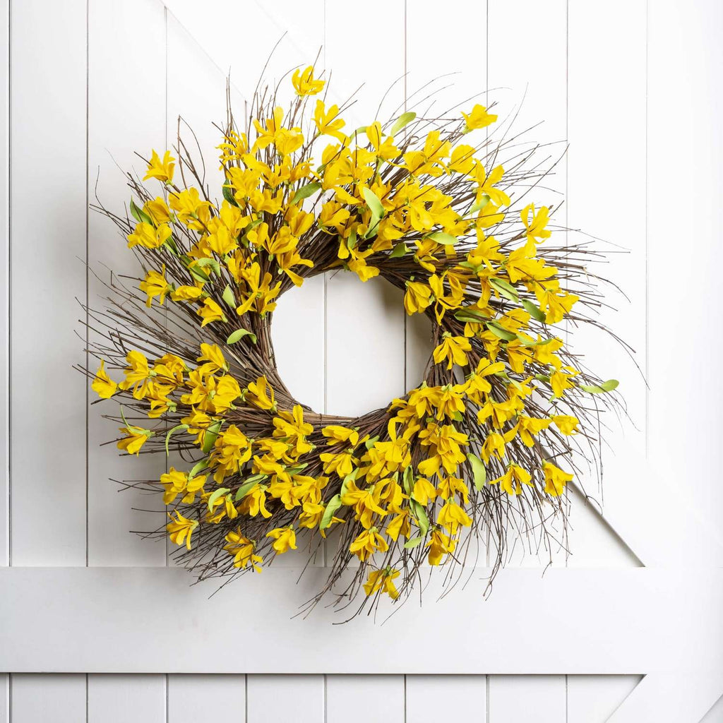  Glitzhome 24 In. H X 6 In. W X 24 In. L Brown/Yellow Wreath