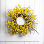  Glitzhome 24 In. H X 6 In. W X 24 In. L Brown/Yellow Wreath