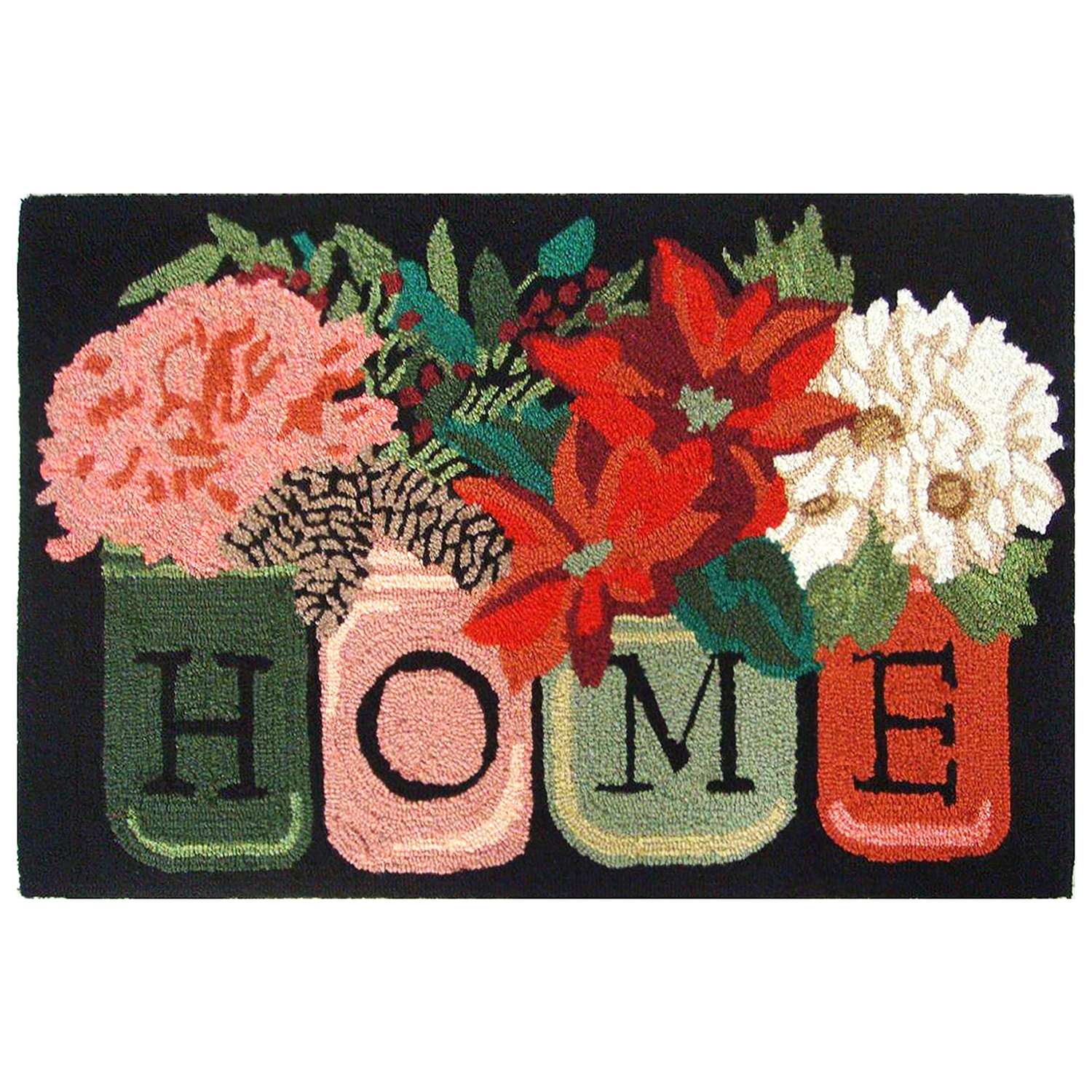  Liora Manne Frontporch 1.67 In. W X 2.5 In. L Black Holiday Home Acrylic/Polyester Rug