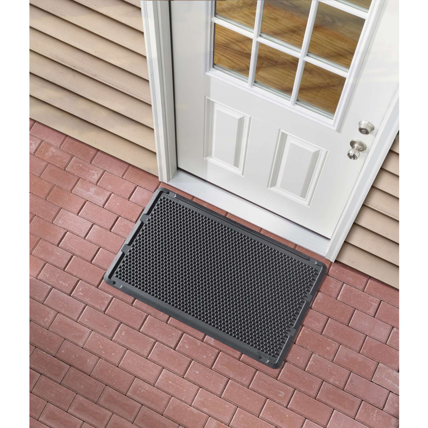  WeatherTech Outdoor Mats 24 In To W X 39 In To L Black Thermoplastic Door Mat