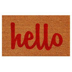 Home & More 1.42 W X 2.42 L Multi-color Hello Script Coir Door Mat