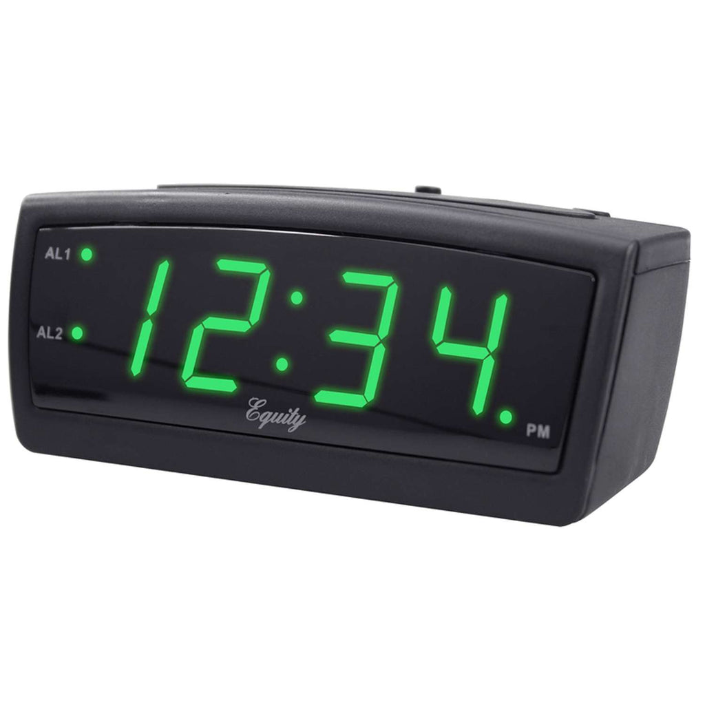  La Crosse Technology Equity 2 In. Black Alarm Clock LED Plug-In