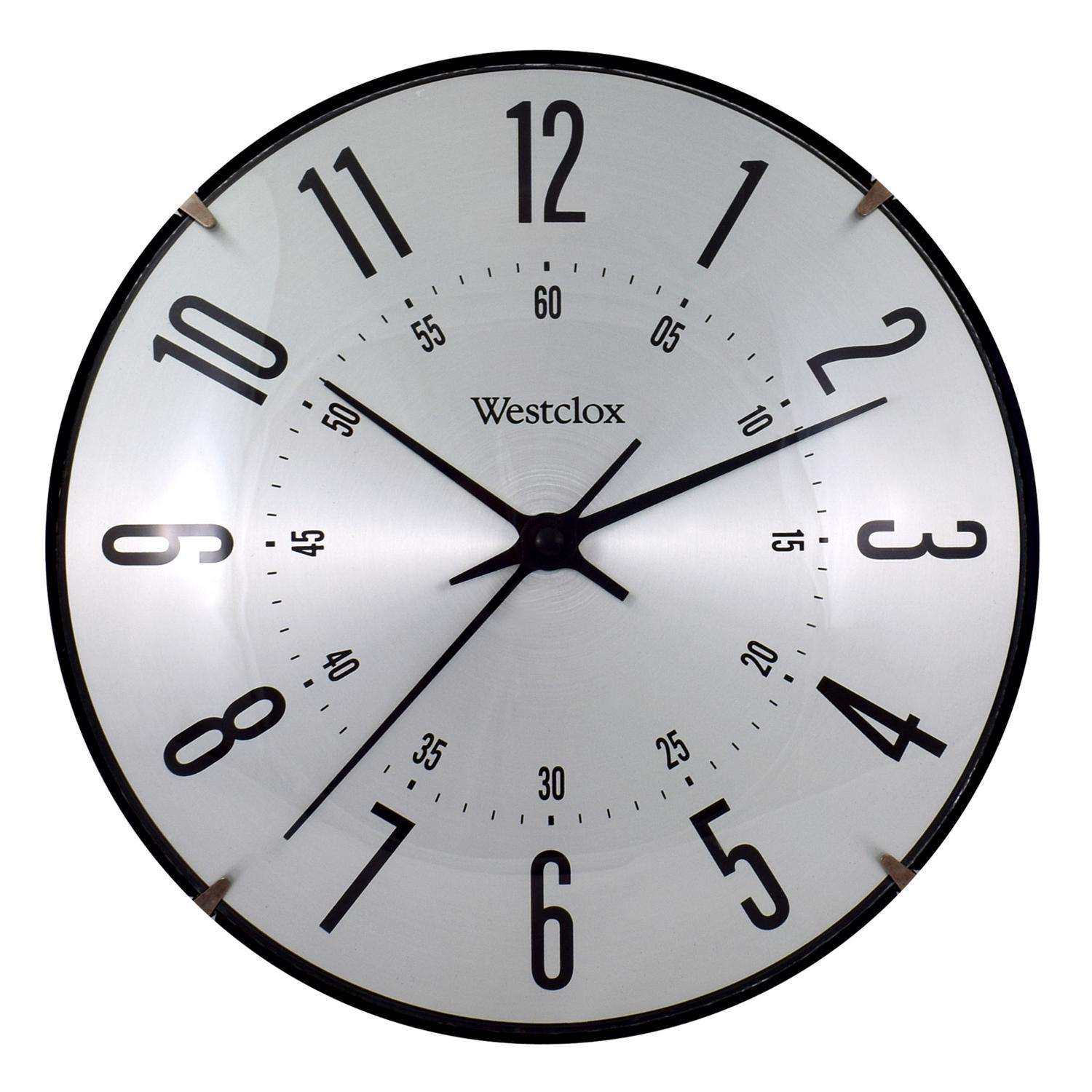  Westclox 9.4 In. L X 9.4 In. W Indoor Modern Analog Wall Clock Metal Black/Silver