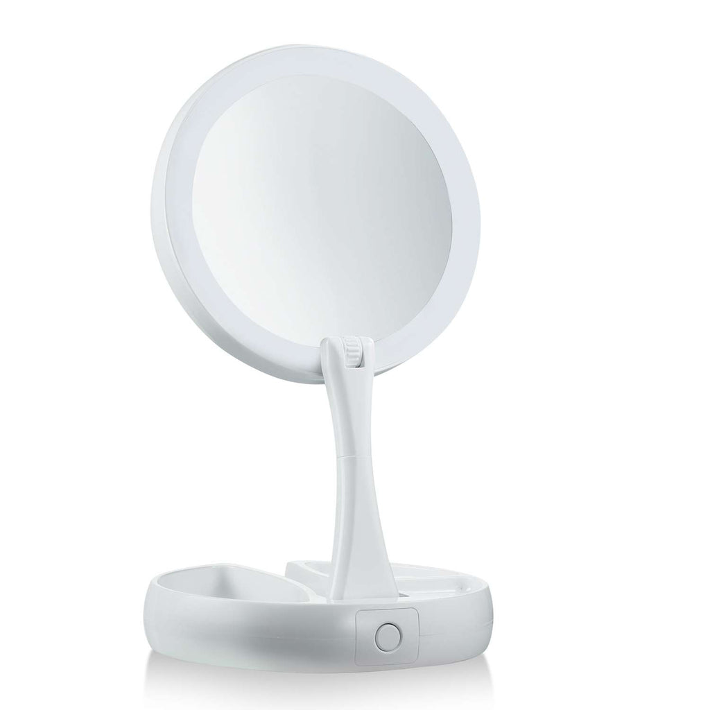  My Foldaway As Seen On TV 13 In. H X 6-1/4 In. W White Plastic Folding LED Mirror
