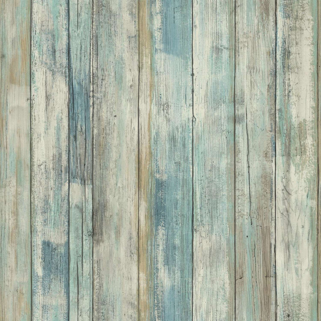  RoomMates 20.5 In. W X 16.5 Ft. L Distressed Wood Blue Vinyl Peel And Stick Wallpaper