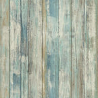  RoomMates 20.5 In. W X 16.5 Ft. L Distressed Wood Blue Vinyl Peel And Stick Wallpaper