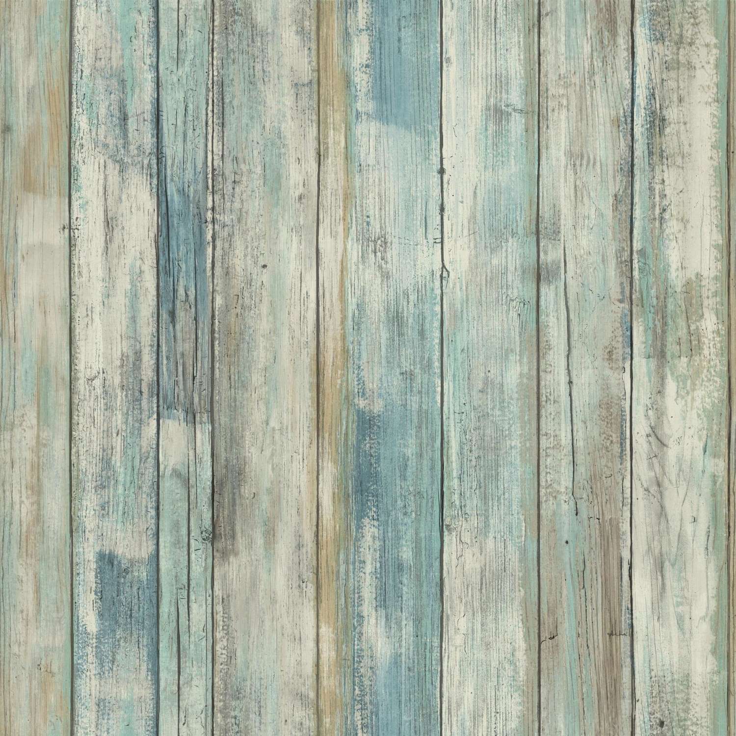  RoomMates 20.5 In. W X 16.5 Ft. L Distressed Wood Blue Vinyl Peel And Stick Wallpaper