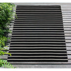  Liora Manne Sorrento 3.5 Ft. W X 5.5 Ft. L Black Pinstripe Polyester Rug