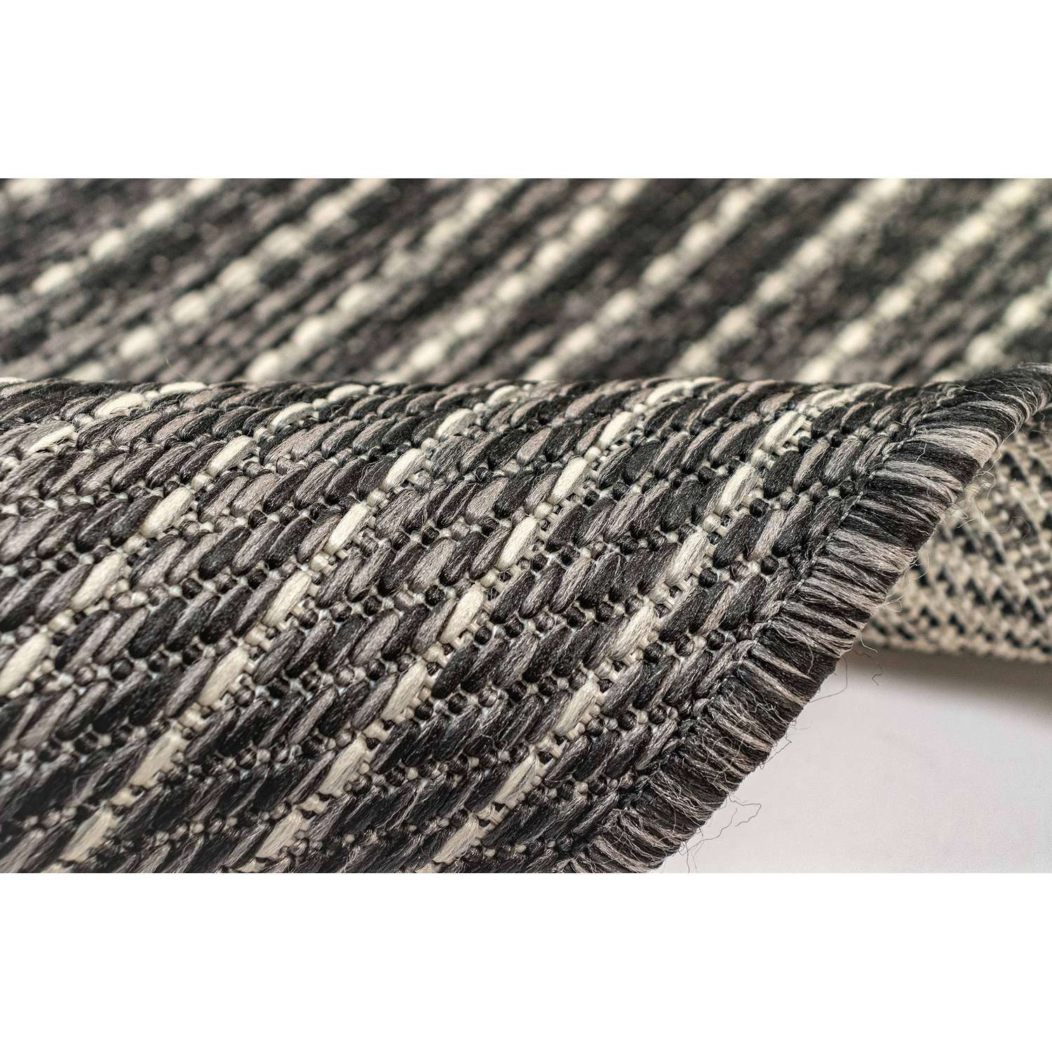  Liora Manne 4.83 Ft. W X 7.5 Ft. L Black Texture Stripe Polypropylene Rug