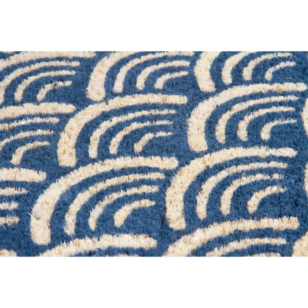  Entryways 30 In. W X 18 In. L Blue Scalloped Coir Door Mat