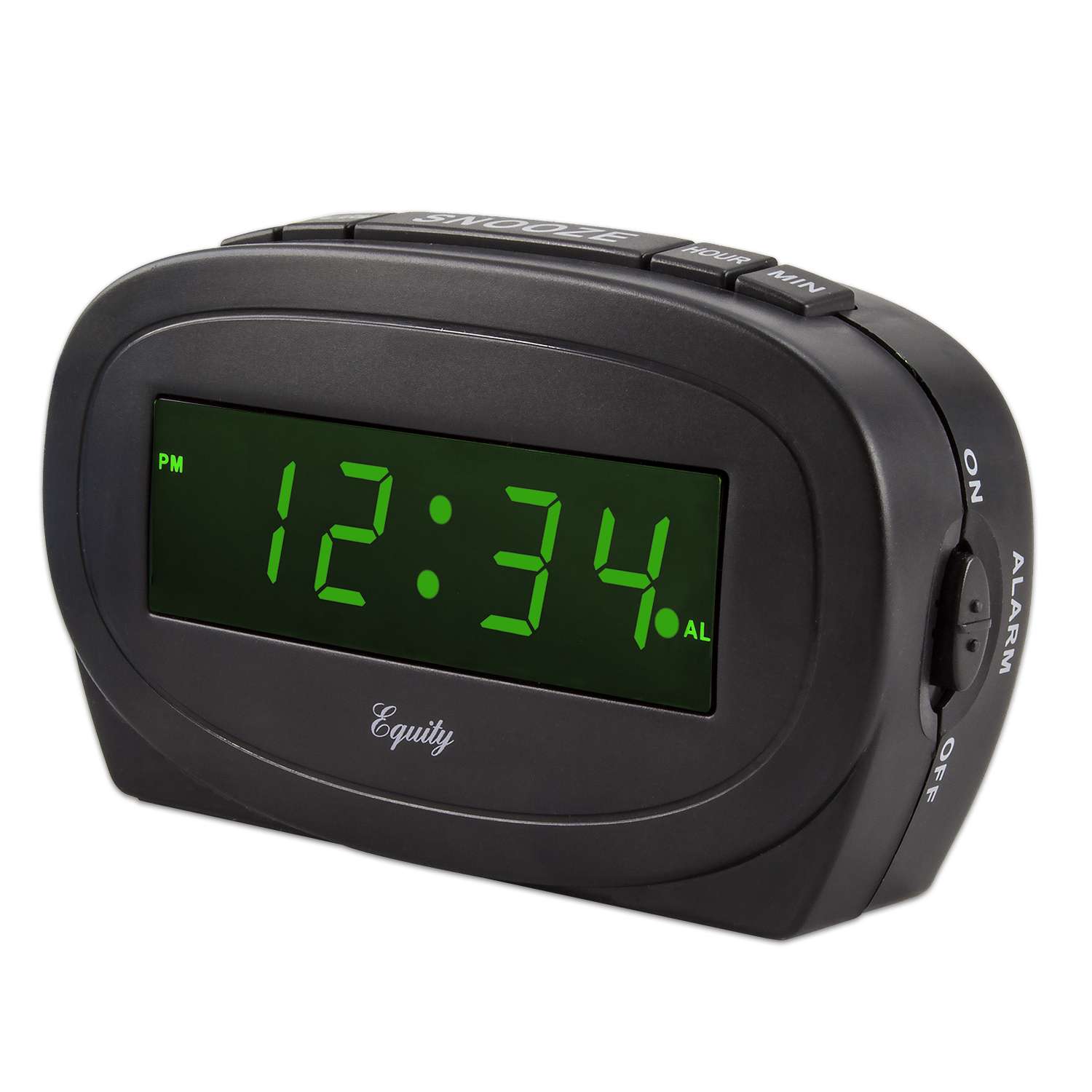  La Crosse Technology Equity 1.85 In. Black Alarm Clock LED Plug-In
