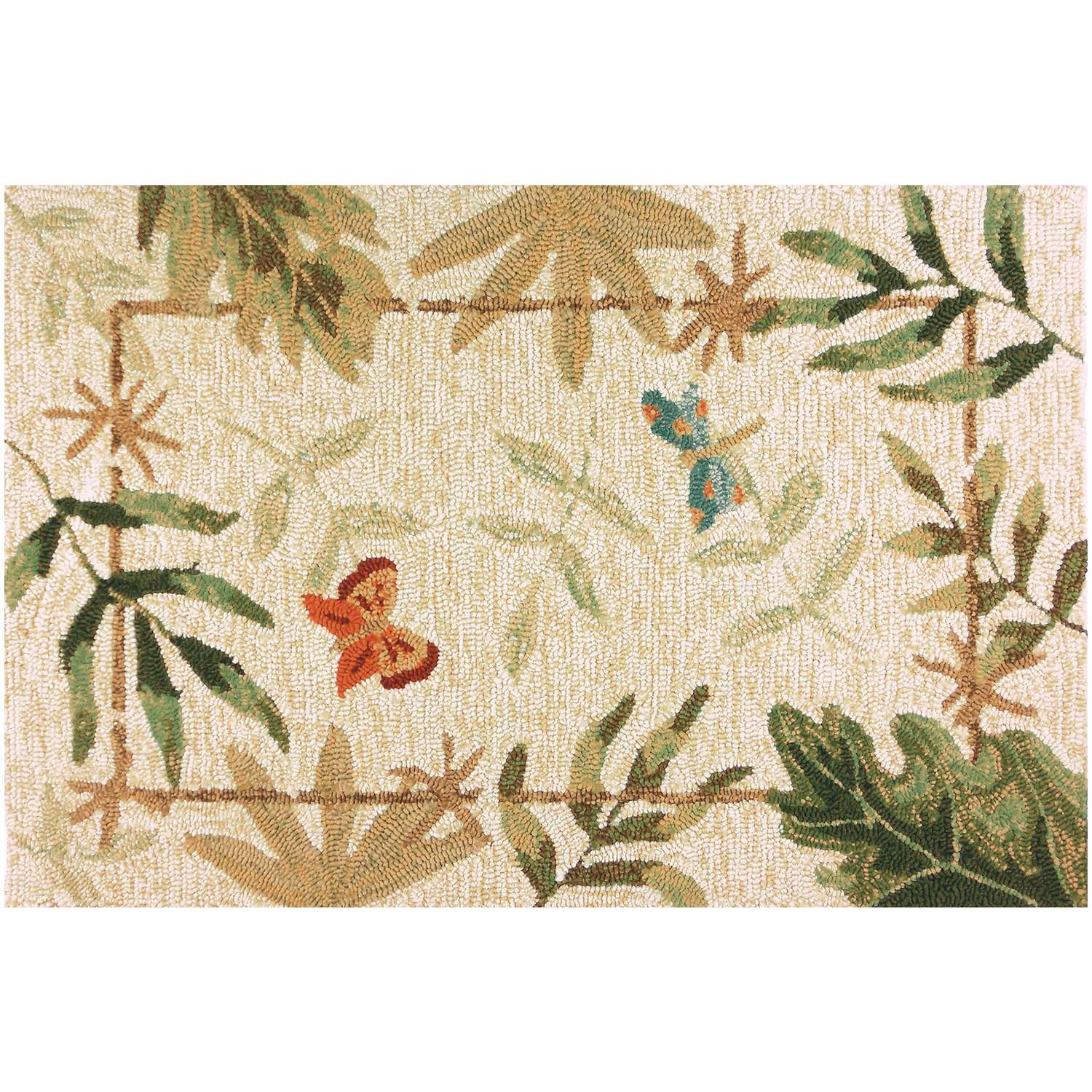  Homefires 22 In. W X 34 In. L Multicolored Butterflies & Dragonflies Accent Rug
