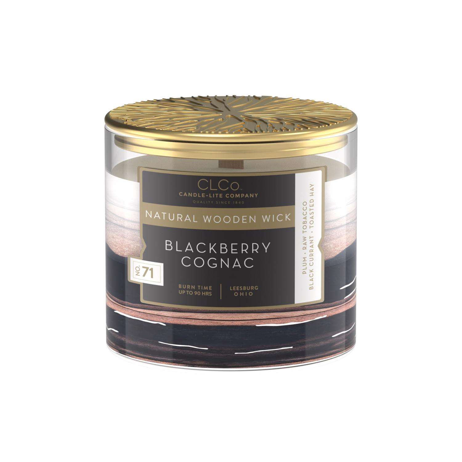  Candle-Lite Clco White Blackberry Cognac Scent Jar Candle 14 Oz