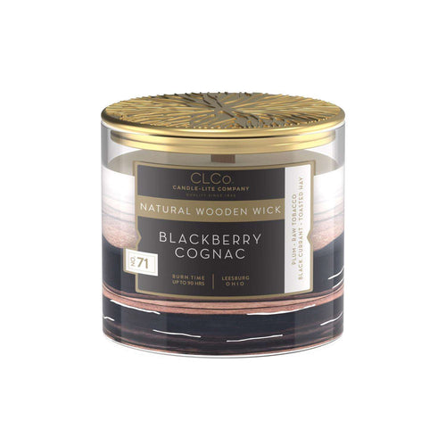  Candle-Lite Clco White Blackberry Cognac Scent Jar Candle 14 Oz
