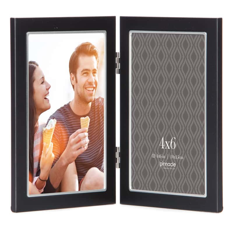  Pinnacle Matte Black/Silver Metal Picture Frame 7 In. H X 10 In. W