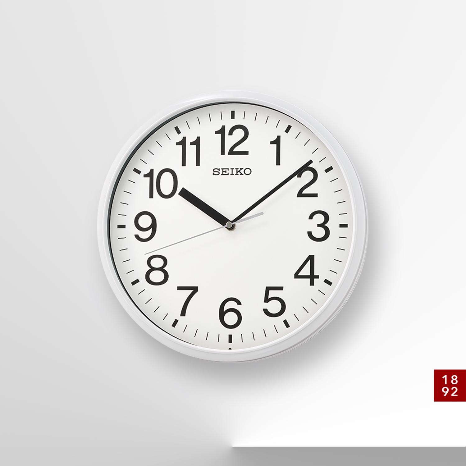  Seiko 12 In. L X 1.81 In. W Indoor Classic Analog Wall Clock Glass/Plastic White