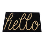  First Concept 18 In. W X 30 In. L Black Hello Coir Door Mat