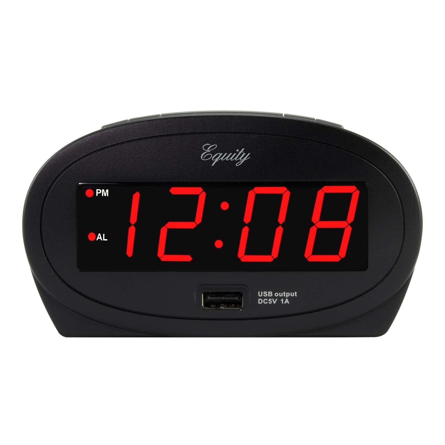  La Crosse Technology Equity 2 In. Black/Red USB Alarm Clock LED Plug-In