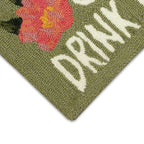  Liora Manne Frontporch 2 W X 3 L Green Happy Drinks Acrylic/Polyester Accent Rug