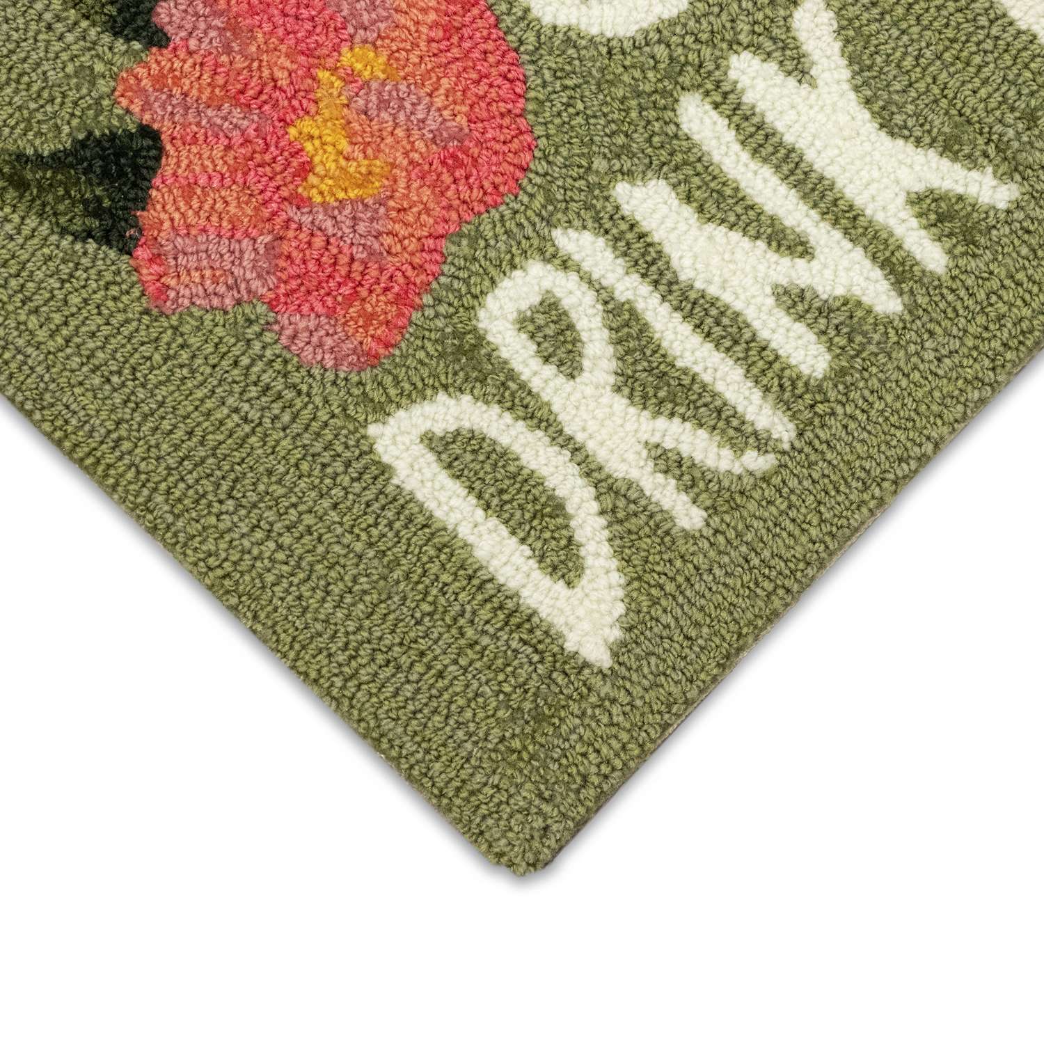  Liora Manne Frontporch 2 W X 3 L Green Happy Drinks Acrylic/Polyester Accent Rug