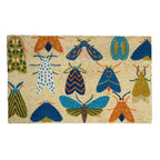  Entryways 17 In. W X 28 In. L Multicolored Moths Coir Door Mat