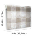  RoomMates 18 In. W X 18.86 Ft. L Buffalo Plaid Taupe Vinyl Peel And Stick Wallpaper