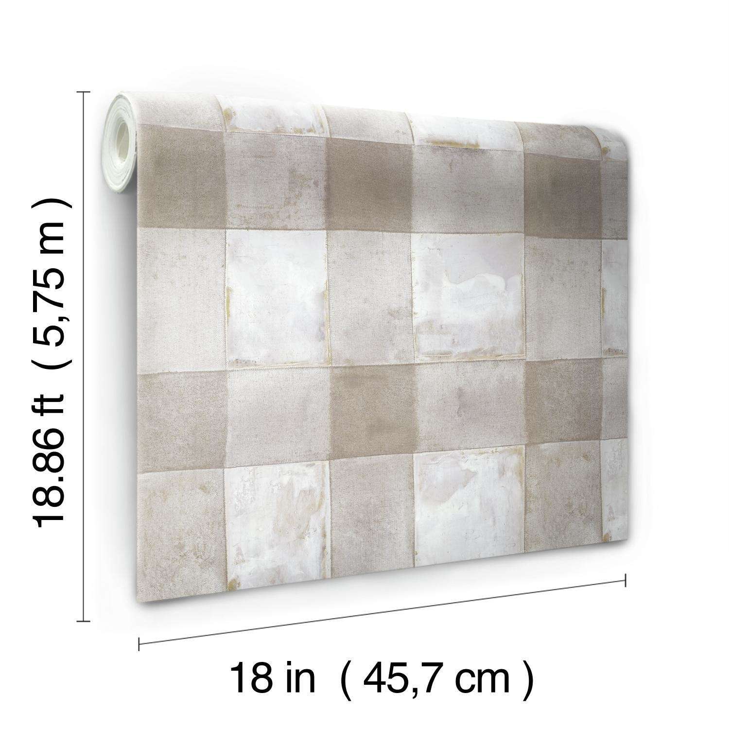  RoomMates 18 In. W X 18.86 Ft. L Buffalo Plaid Taupe Vinyl Peel And Stick Wallpaper