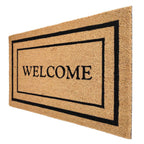  First Concept 18 In. W X 30 In. L Black/Brown Welcome Coir Door Mat