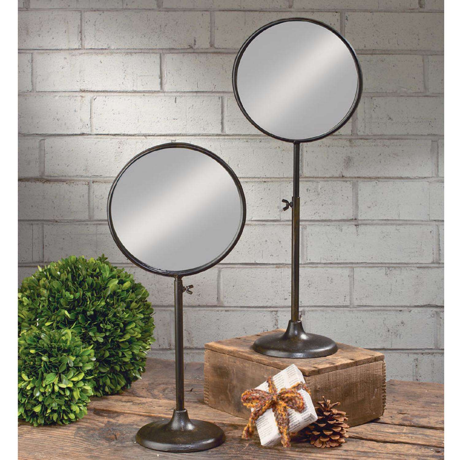  Tripar 25 In. H X 8.6 In. W Burnished Brown Metal Round Mirror
